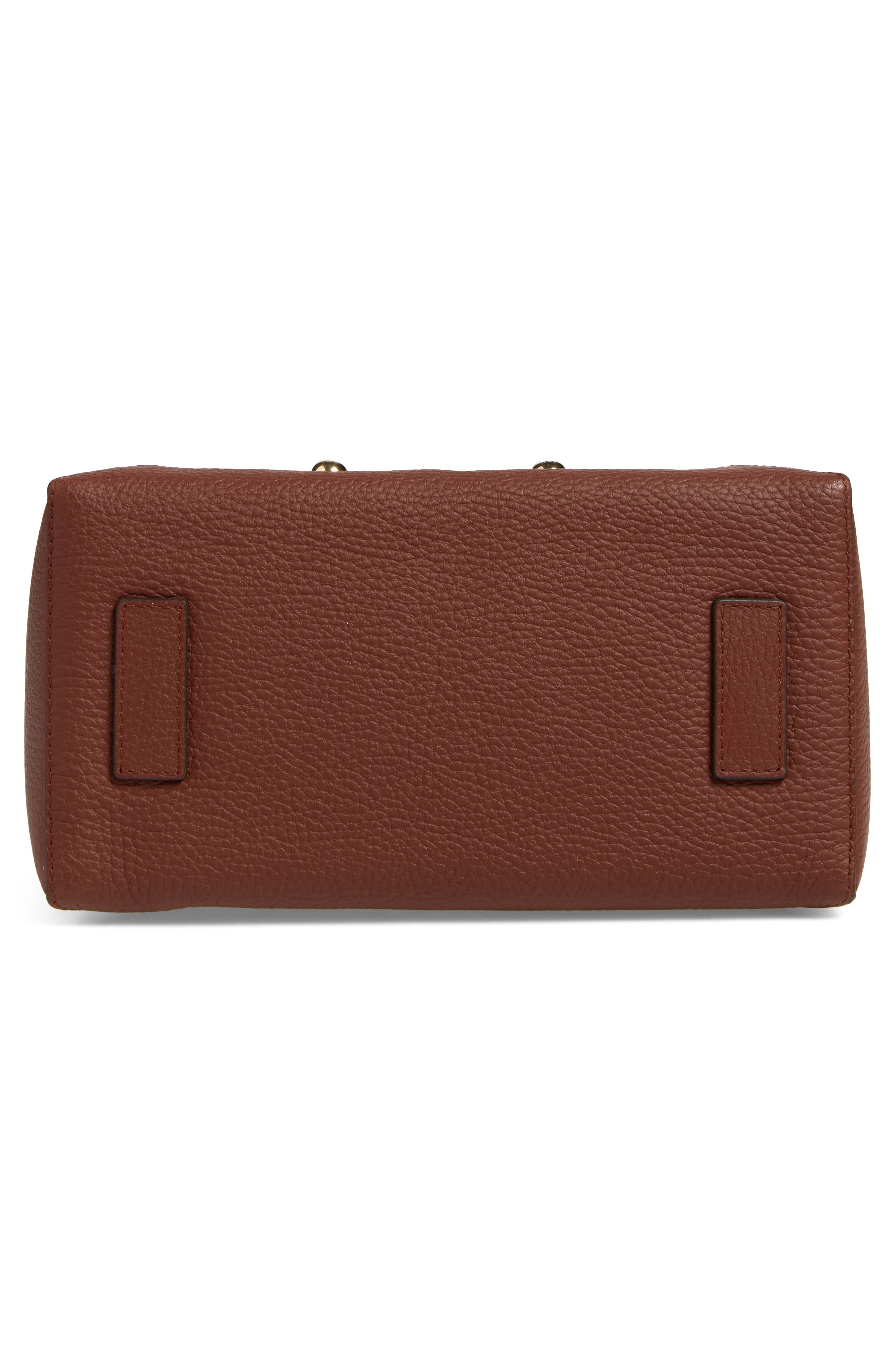 Mosaic Leather Top Handle Bag, Alternate, color, WALNUT