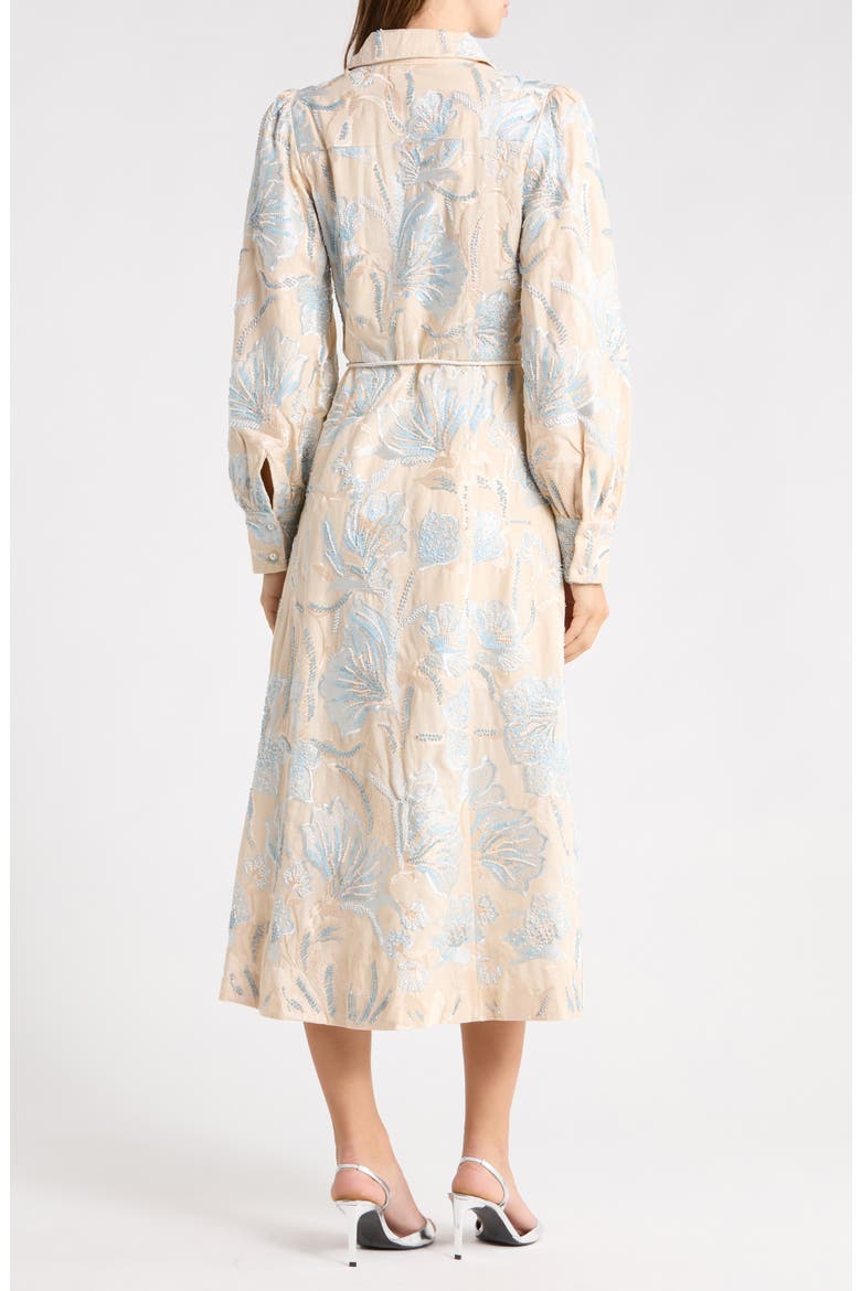 Nia Cotton & Linen Long Sleeve Shirtdress, Alternate, color, SAND BLUE