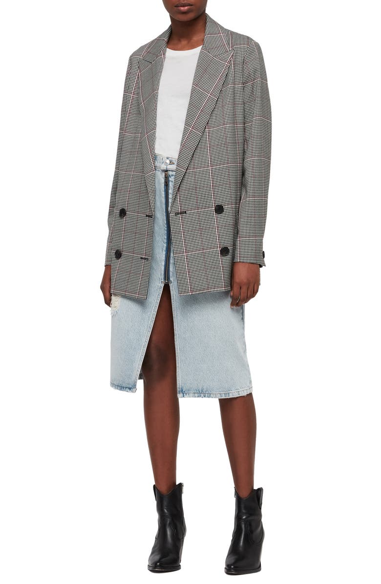 AllSaints Helei Check Oversize Blazer, Main, color, 