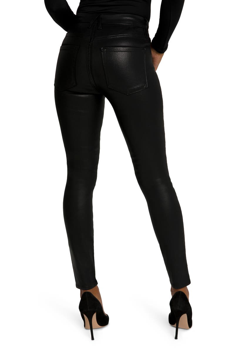 Good American Good Legs Coated Ankle Skinny Jeans, Alternate, color, 