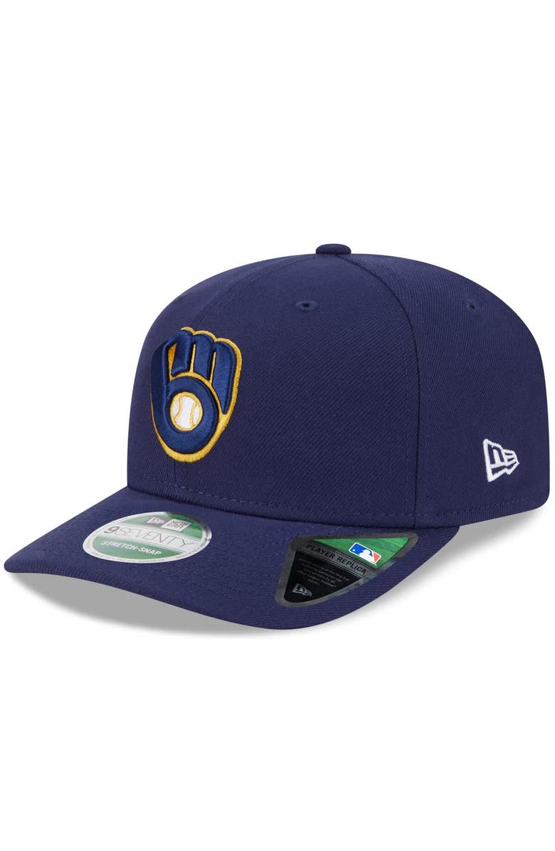 New Era Men's New Era Navy Milwaukee Brewers Player Replica 9SEVENTY Adjustable Hat, Main, color, Navy
