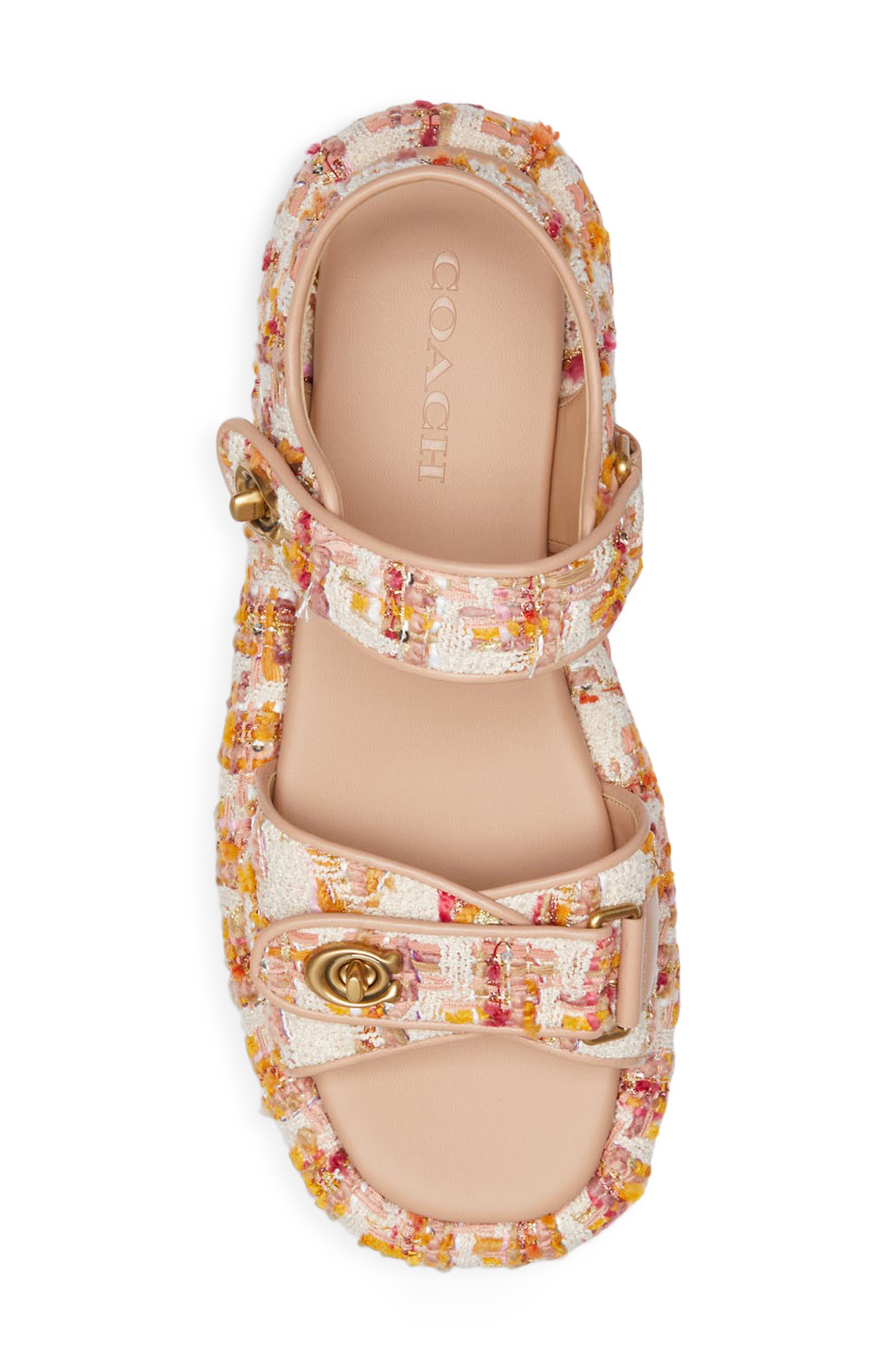 COACH Peyton Tweed Platform Sandal, Alternate, color, 