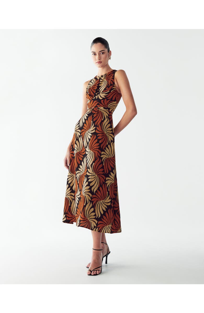 WILLA Revival Midi Dress, Alternate, color, Golden Leaf