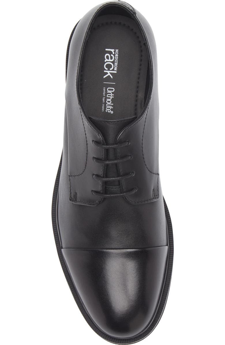NORDSTROM RACK Ryden Cap Toe Derby, Alternate, color, Black Leather