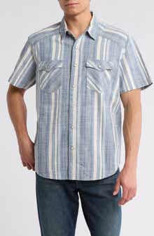 Lucky Brand Plaid Snap-Up Western Work Shirt