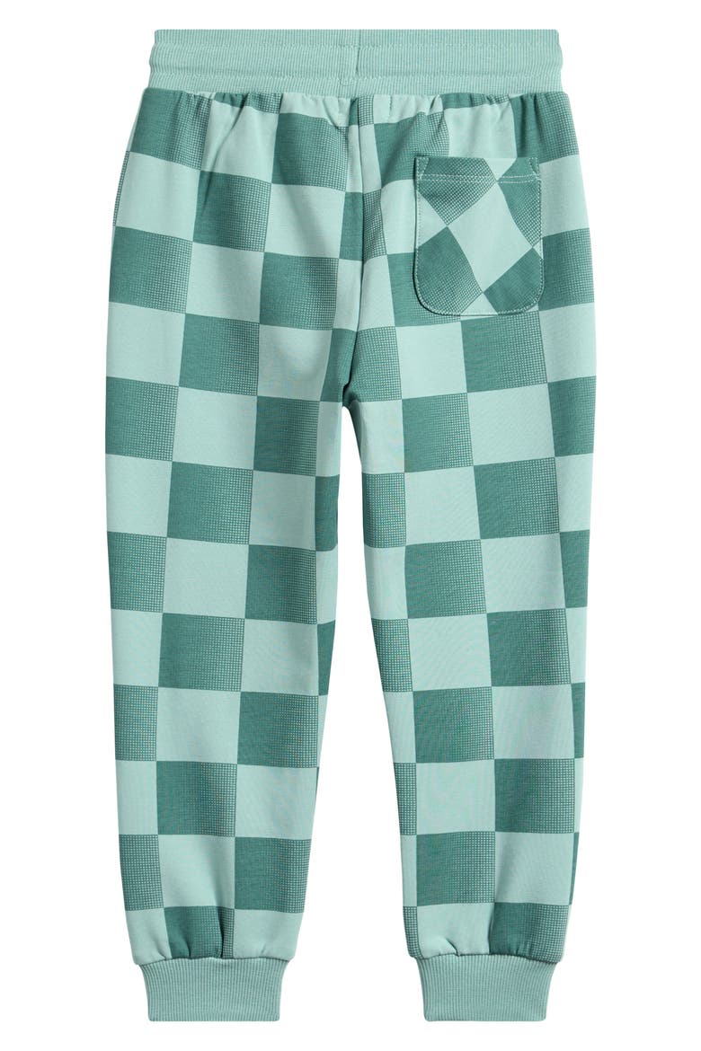 Kids' Checkerboard Stretch Cotton Sweatpants, Alternate, color, LIGHT TURQUOISE