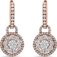 Haus of Brilliance 18K Rose Gold 1 1/2 Cttw Diamond Composite Dangle Earrings