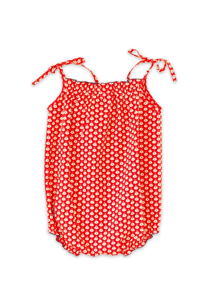 Beet World Baby Romper with Smocked Neck, Alternate, color, Red