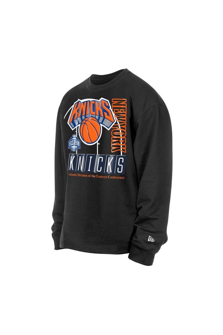 Men's New Era  Black New York Knicks Leisure Collection Stretch Fleece Sweatshirt, Alternate, color, Black