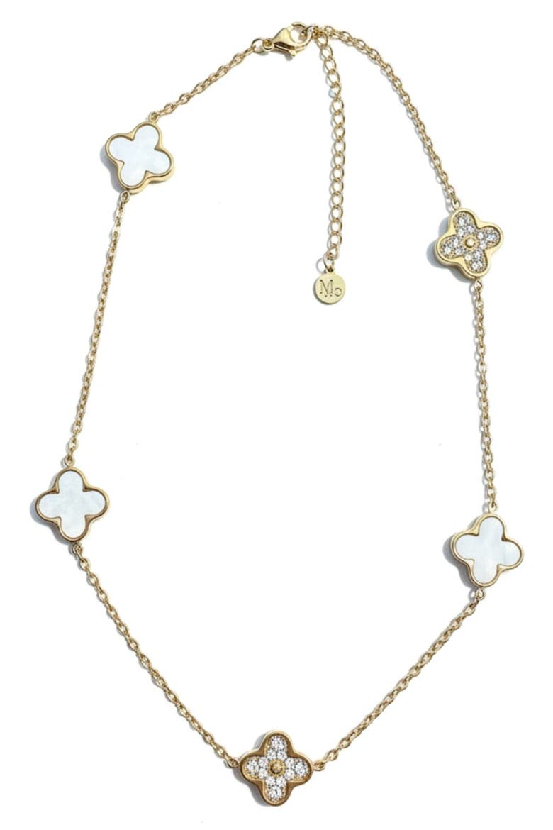 Multi Charm Station Necklace, Main, color, GOLD
