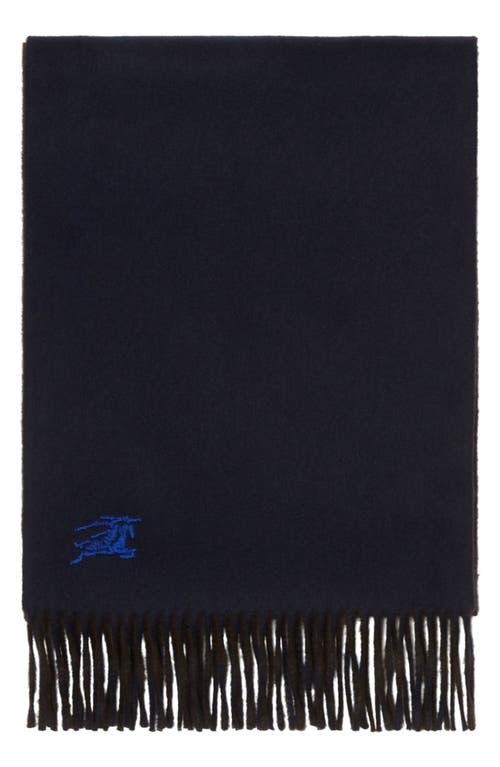 Burberry Reversible Ekd Embroidered Cashmere Scarf In Brown