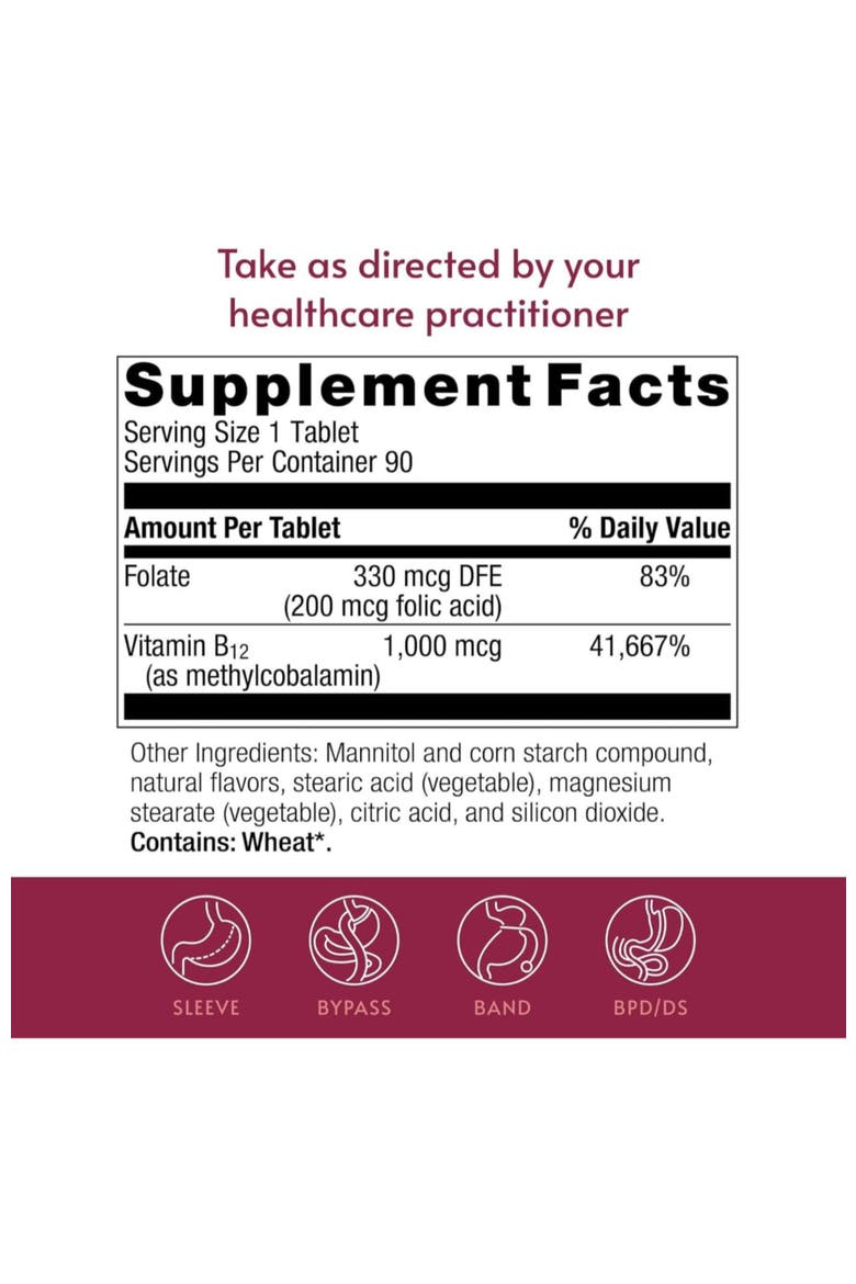 B-12 Speedy Melts Vitamin B12 1000 mcg Supplement Black Cherry 90 Count, Alternate, color, None