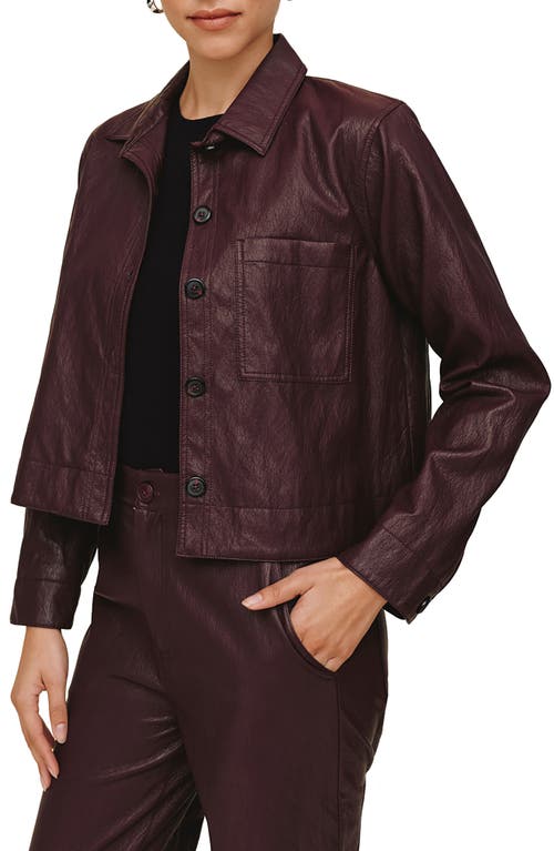 Bella Dahl Crop Faux Leather Jacket In Brown