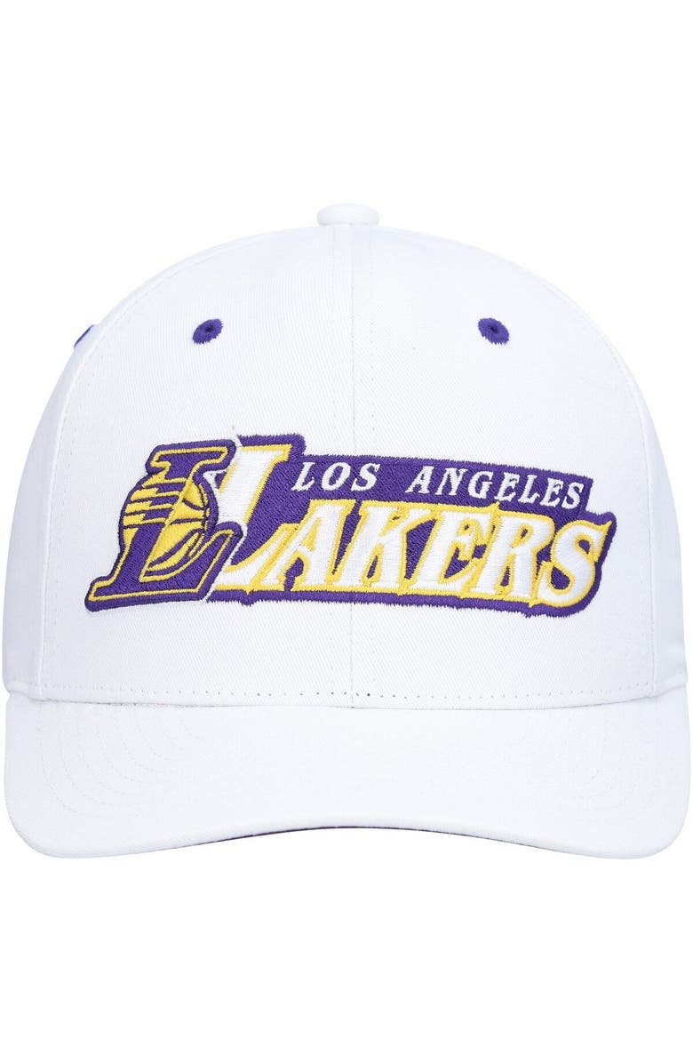 Mitchell & Ness Men's Mitchell & Ness White Los Angeles Lakers Oh Word Pro Snapback Hat, Alternate, color, 