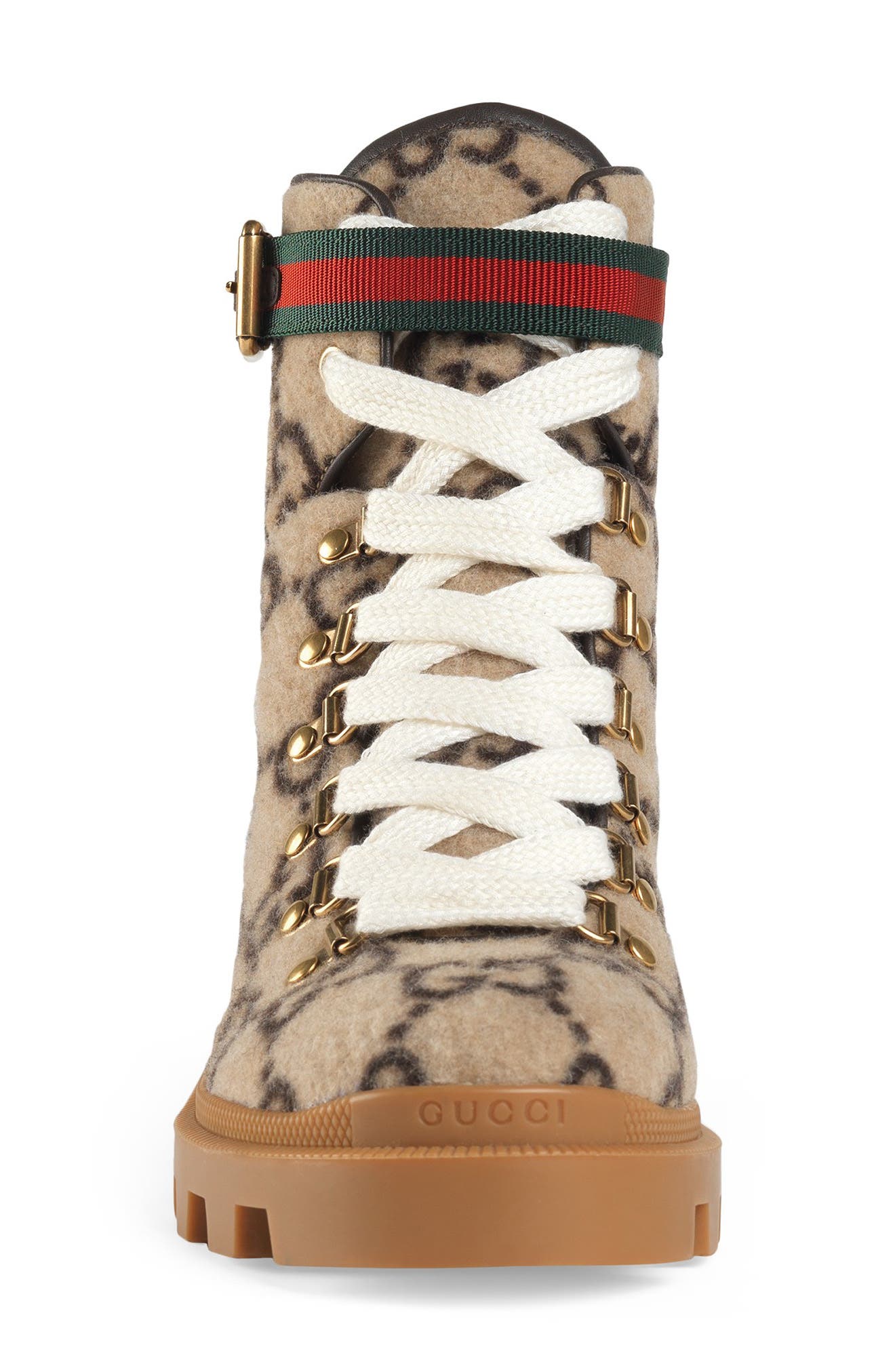 Gucci Trip GG Monogram Wool Combat Boot, Alternate, color, 