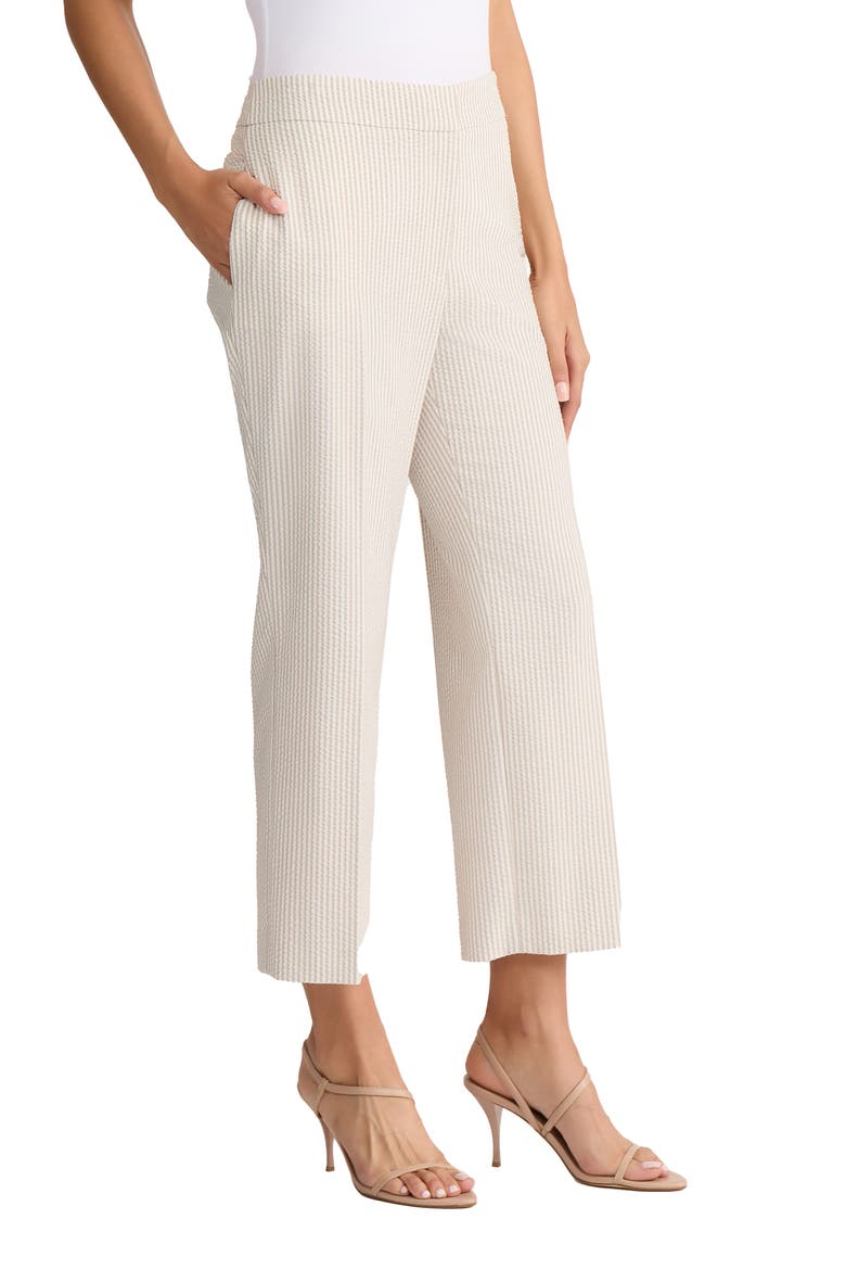 Seersucker Stripe Ankle Pants, Alternate, color, NATURAL STONE/ NATURAL WHITE