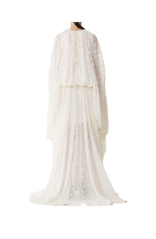 Lanvin Long Dress In Plumetis Silk In White