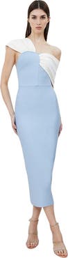 Karen Millen Asymmetric Strap Knit Midi Dress