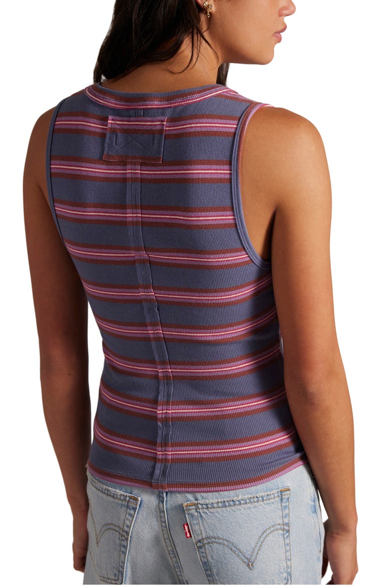 Jamie Stripe Henley Tank, Alternate, color, NAVY COMBO