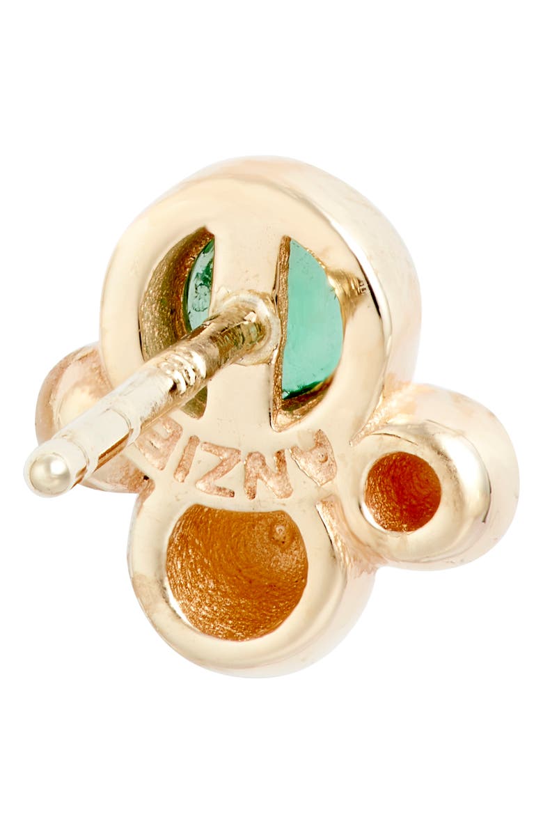 Anzie Bonheur Bubbling Brook 14K Gold Stud Earrings, Alternate, color, Yellow Gold/ Green