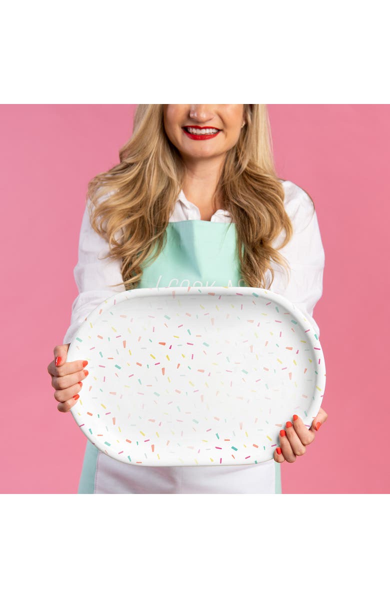 Totalee Gift Confetti Platter Ceramic White, Alternate, color, White