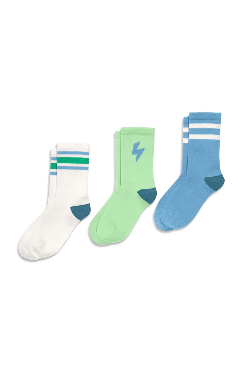 Primary Kids Athletic Sock In Seasonal Prints, Alternate, color, Bolt Mix