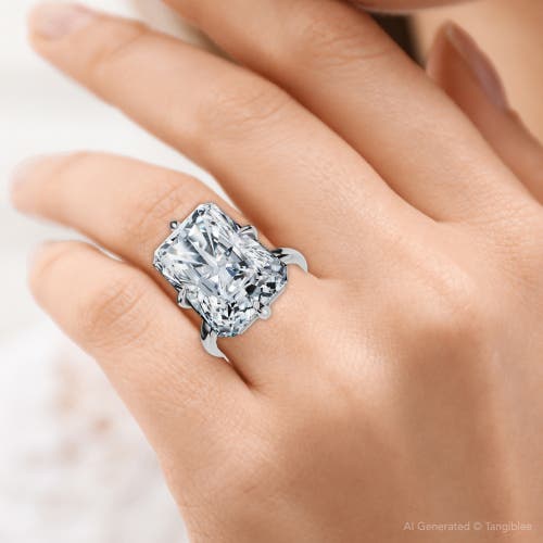 Bliss Diamond Certified 11ct Radiant Diamond Solitaire Engagement Ring 14k Gold/pt Lab Grown