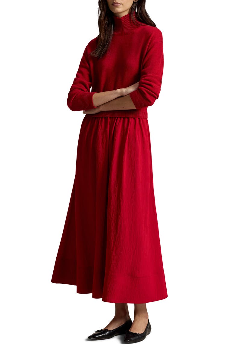 Mixed Media Maxi Dress, Main, color, RED