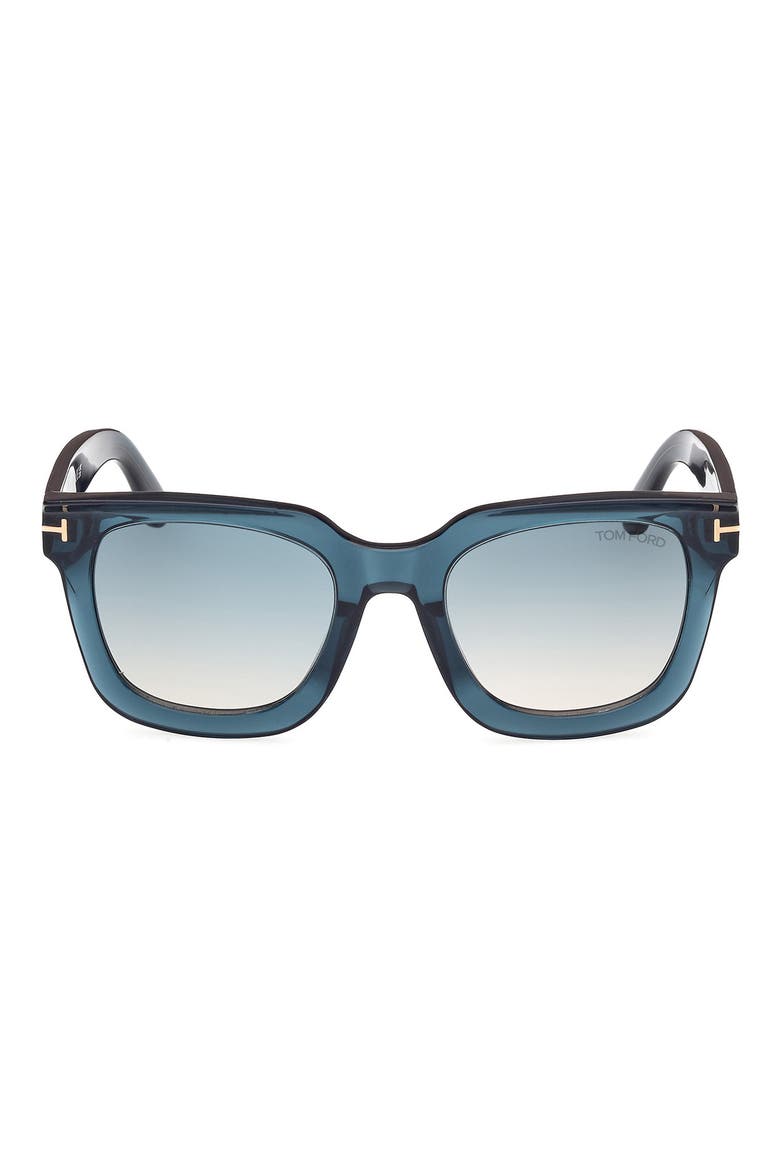 52mm Gradient Square Sunglasses, Main, color, BLUE/ OTHER / GRADIENT GREEN