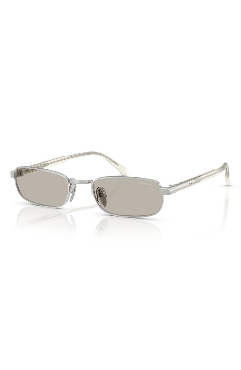 Prada 54mm Rectangular Sunglasses, Alternate, color, 1Bc30p54 Silver