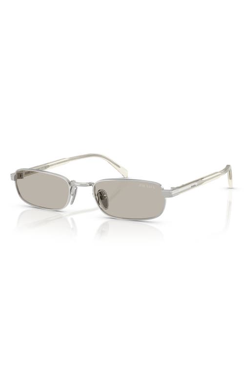 Prada 54mm Rectangular Sunglasses In 1bc30p54 Silver