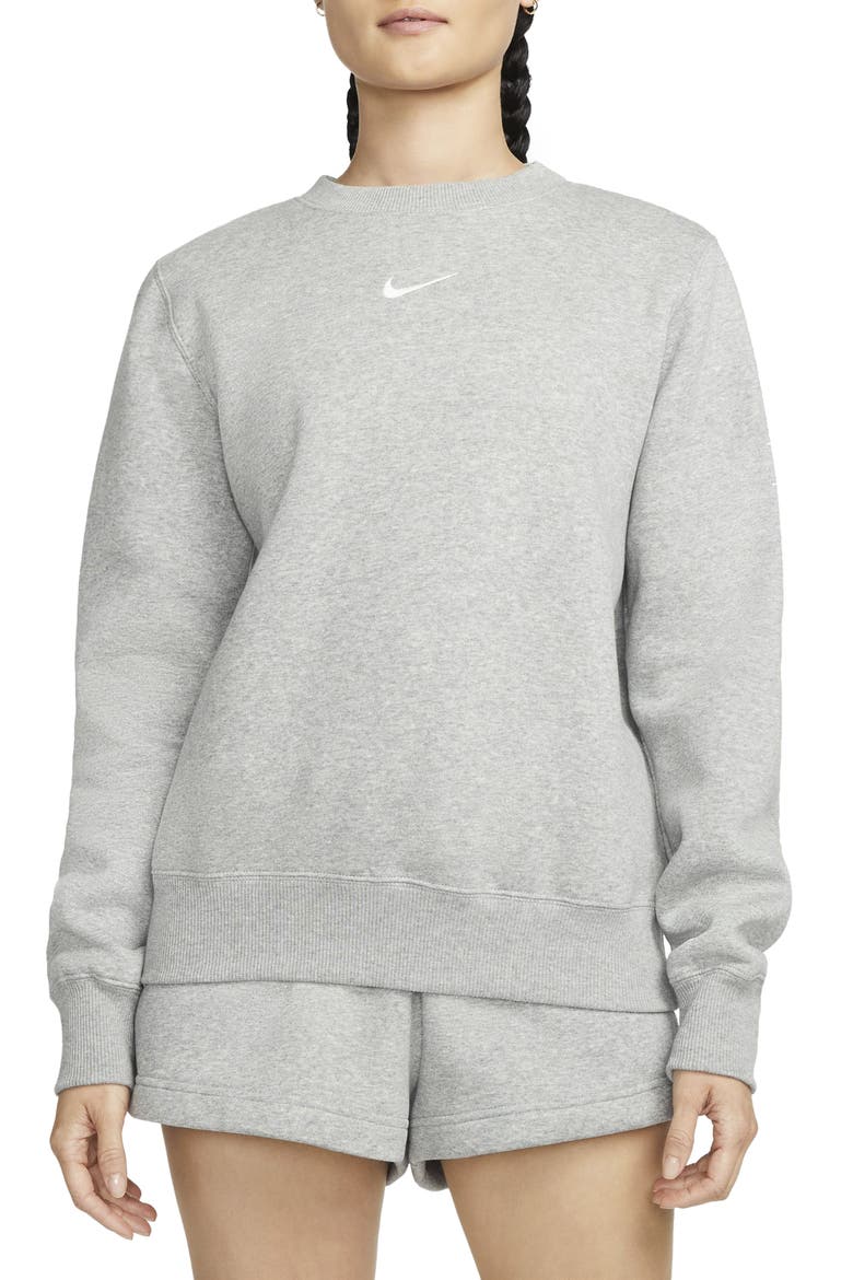 Sportswear Phoenix Fleece Sweatshirt, Main, color, DARK GREY HEATHER/SAIL