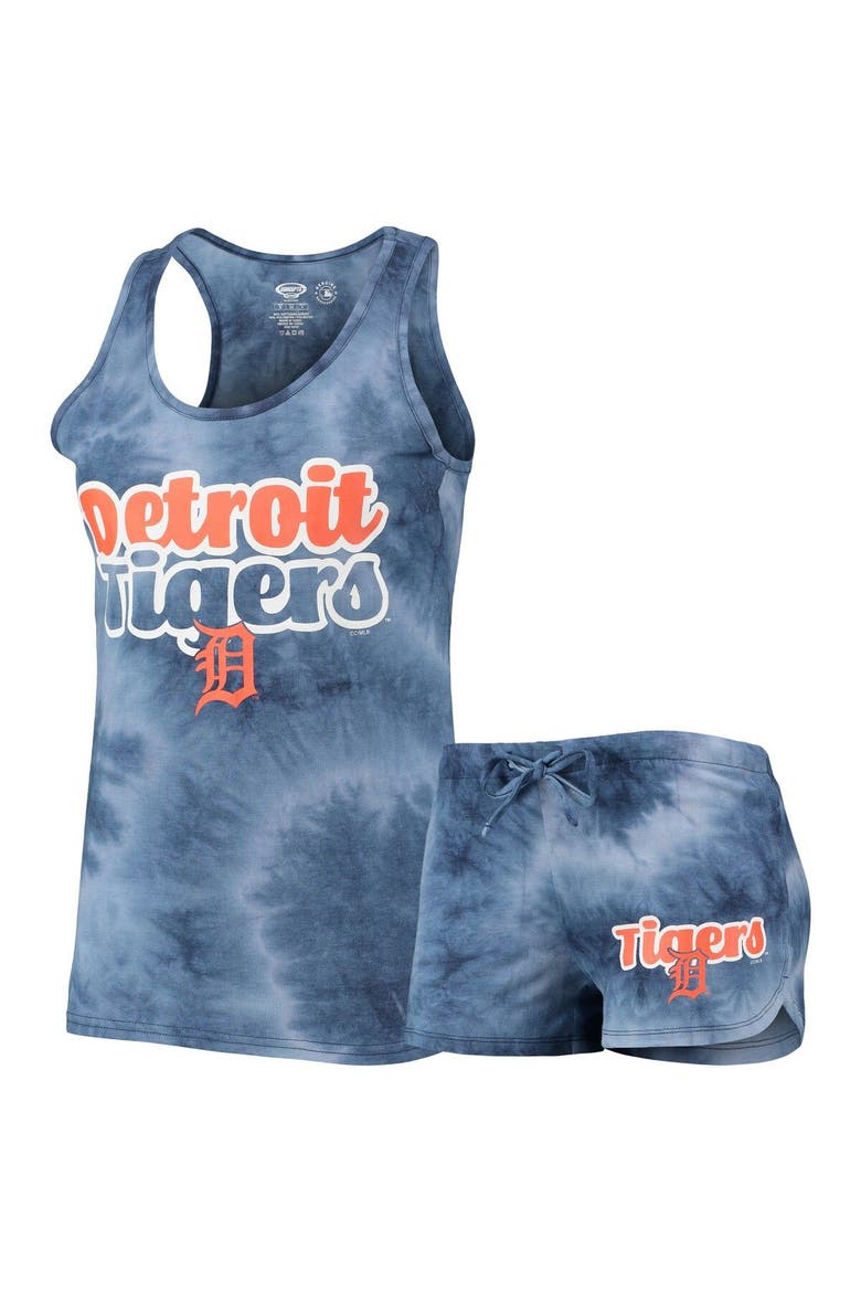 Women's Concepts Sport Navy Detroit Tigers Billboard Racerback Tank Top & Shorts Set, Main, color, Navy