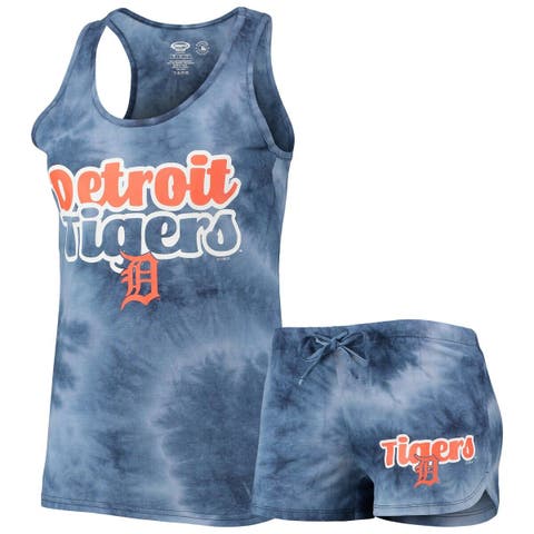 Women's Concepts Sport Navy Detroit Tigers Billboard Racerback Tank Top & Shorts Set