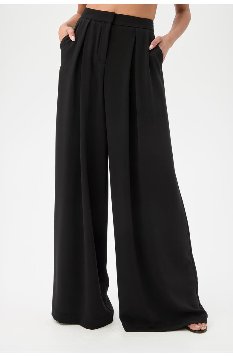 Trina Turk Saige Drapey Wide Leg Pant, Main, color, Black