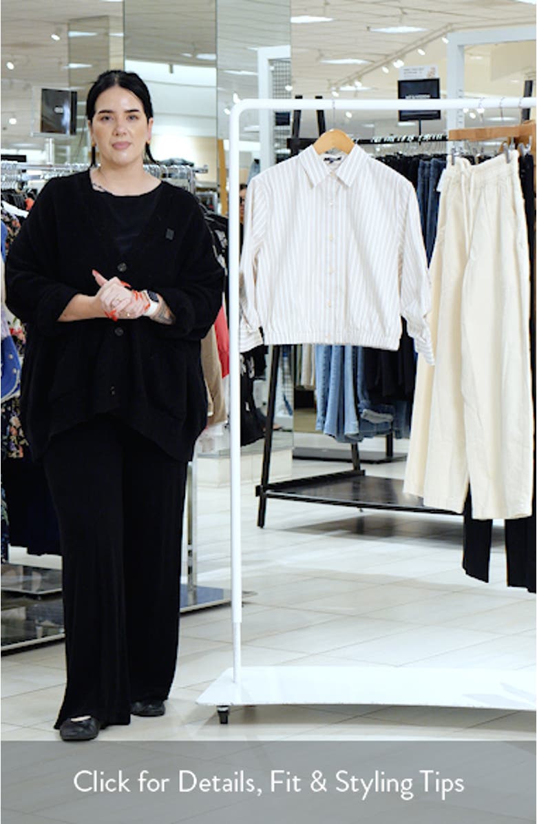 Stripe Fixed Sleeve Cotton Blend Button-Up Shirt, sales video thumbnail