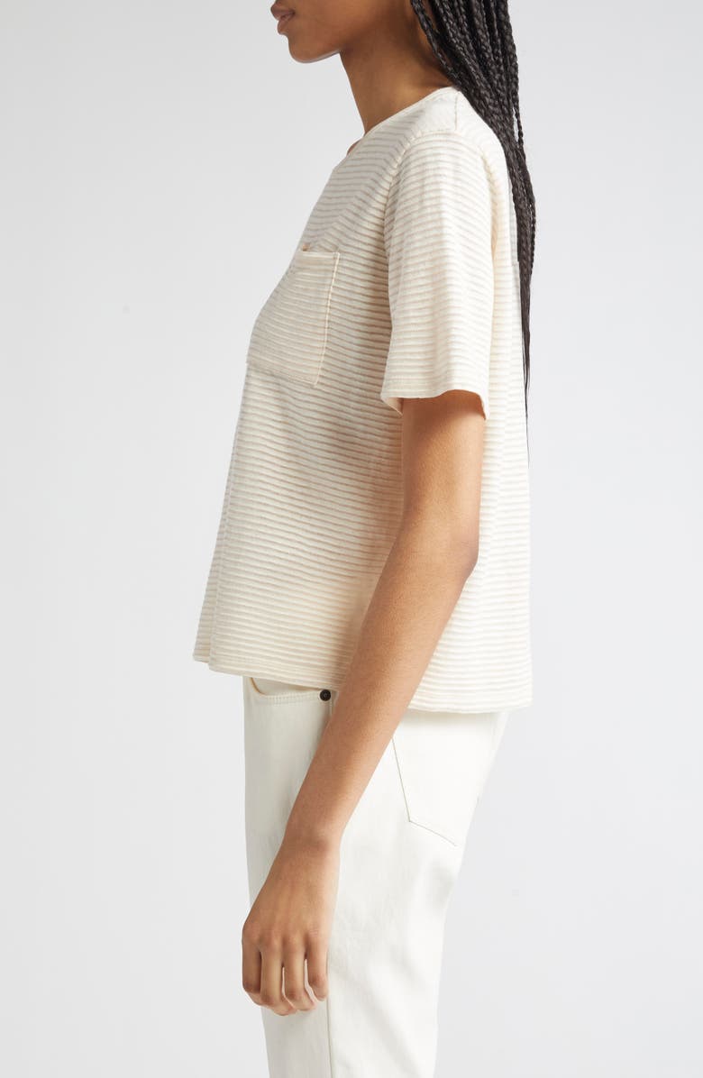 Lafayette 148 New York Short Sleeve T-Shirt with Pocket, Alternate, color, Cloud Multi