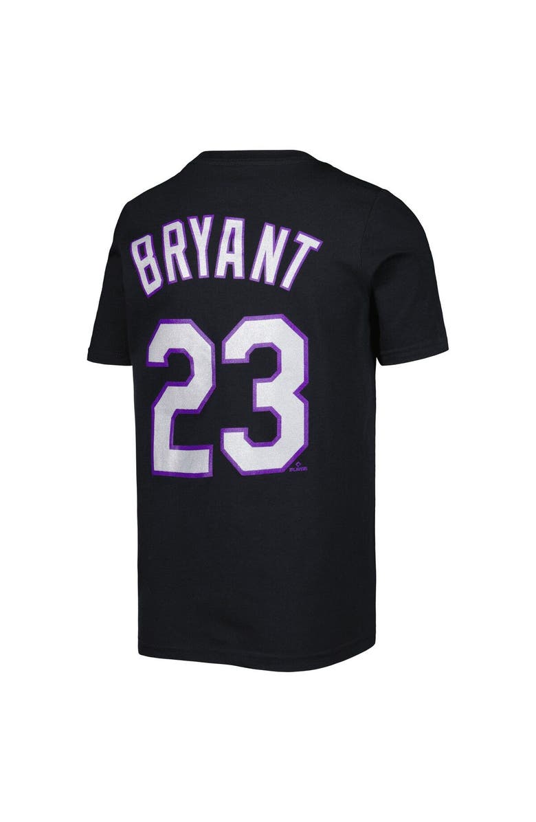 Nike Youth Nike Kris Bryant Black Colorado Rockies Player Name & Number T-Shirt, Alternate, color,