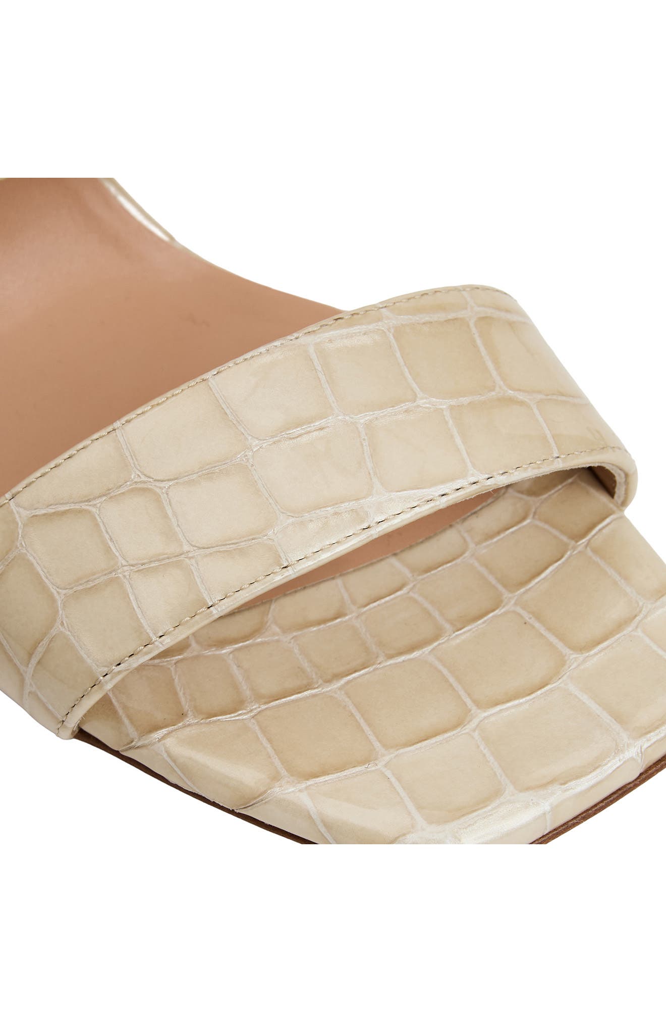 Vezza Embossed Slide Sandal, Alternate, color, SAND PATENT/ CROC