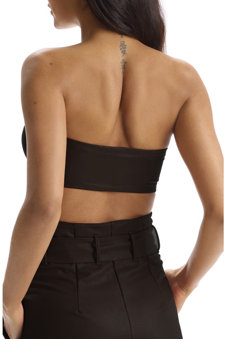 Faux Leather Bandeau, Alternate, color, BLACK