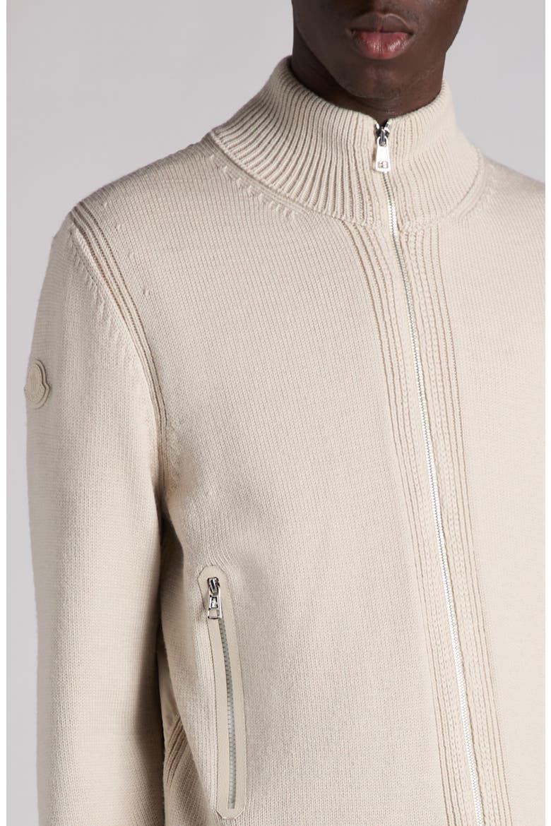 Wool Knit & Quilted Down Cardigan, Alternate, color, SOFT BEIGE