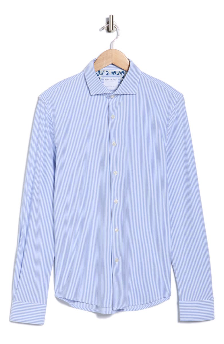 DENIM AND FLOWER Striped Oxford Button-Up Shirt, Alternate, color, Blue
