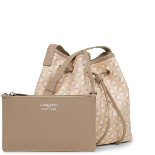 Lancaster Drawstring Bucket Bag Ikon In Beige