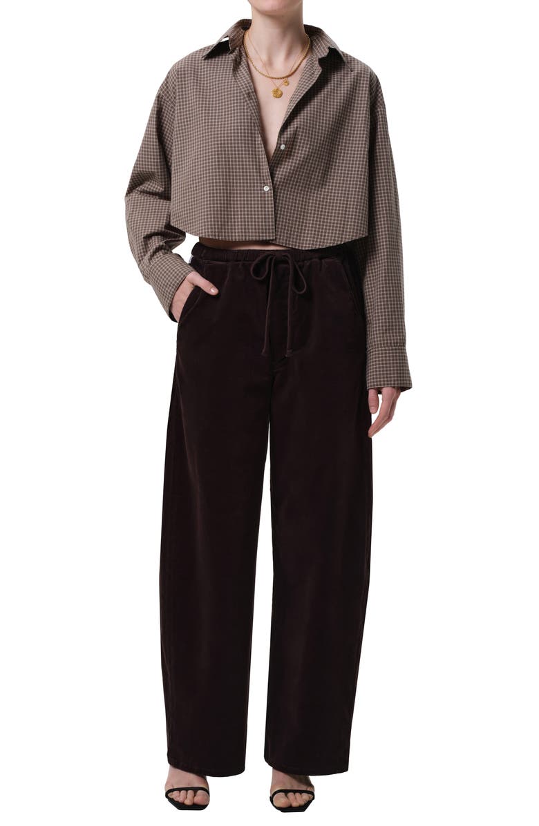 Citizens of Humanity Aurora Pull-On Stretch Cotton Pants, Alternate, color, Barrister Dark Brown