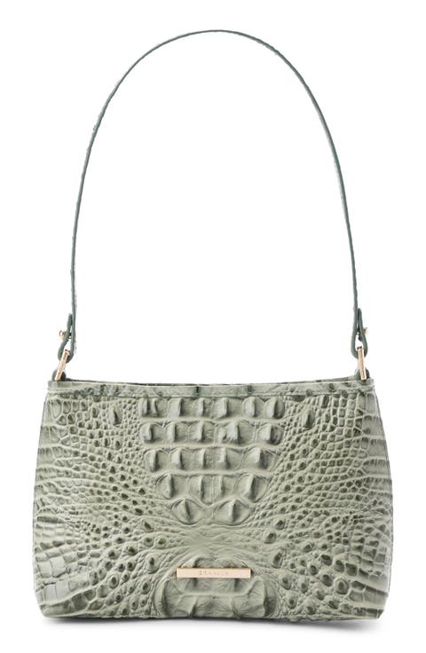 Lorelei Croc Embossed Leather Shoulder Bag