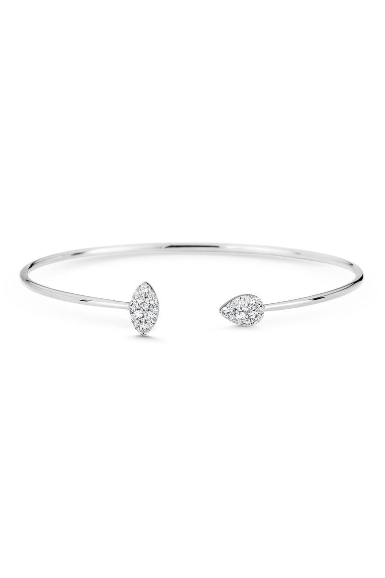 Reverie Pear & Marquise Diamond Cuff Bracelet, Main, color, 18K WHITE GOLD