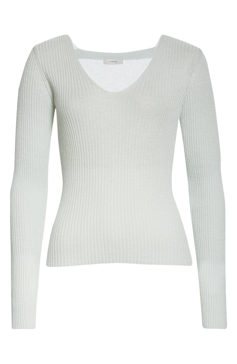 Vince V-Neck Slim Rib Cashmere Sweater, Alternate, color, 