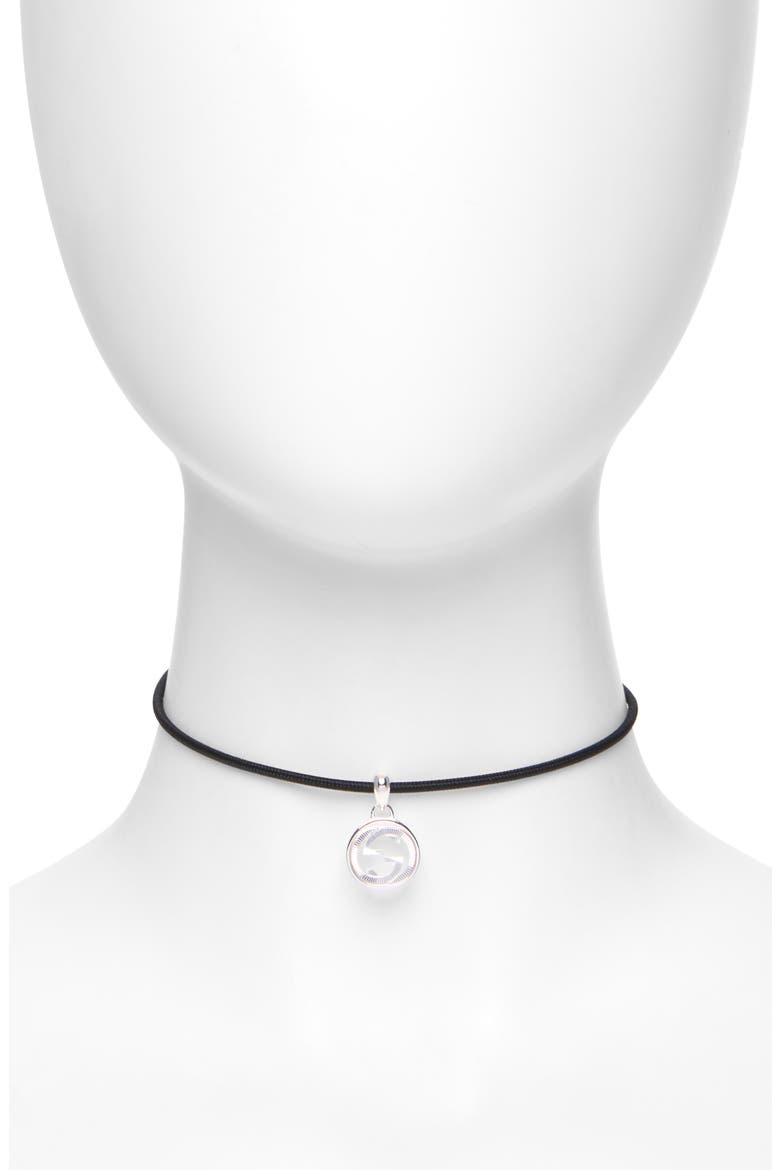 Interlocking GG Magnetic Cord Necklace, Main, color, SILVER