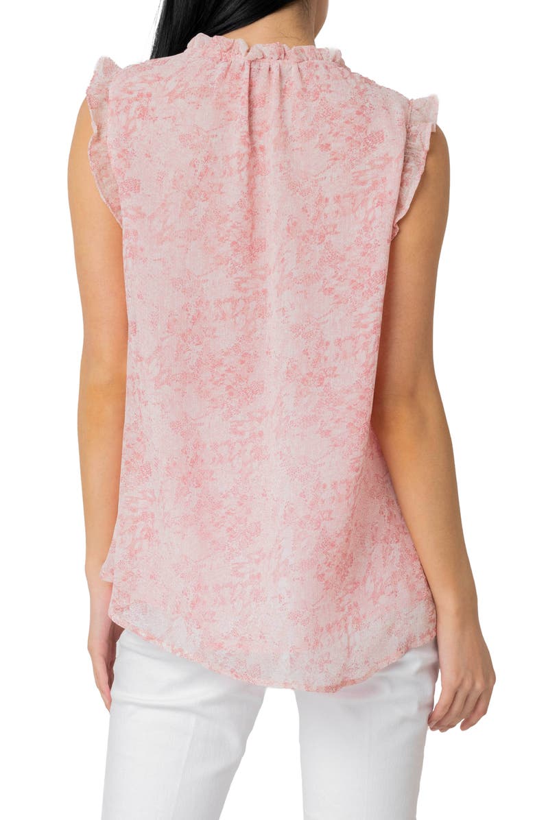 GIBSONLOOK Ruffle Tie Neck Sleeveless Blouse, Alternate, color,