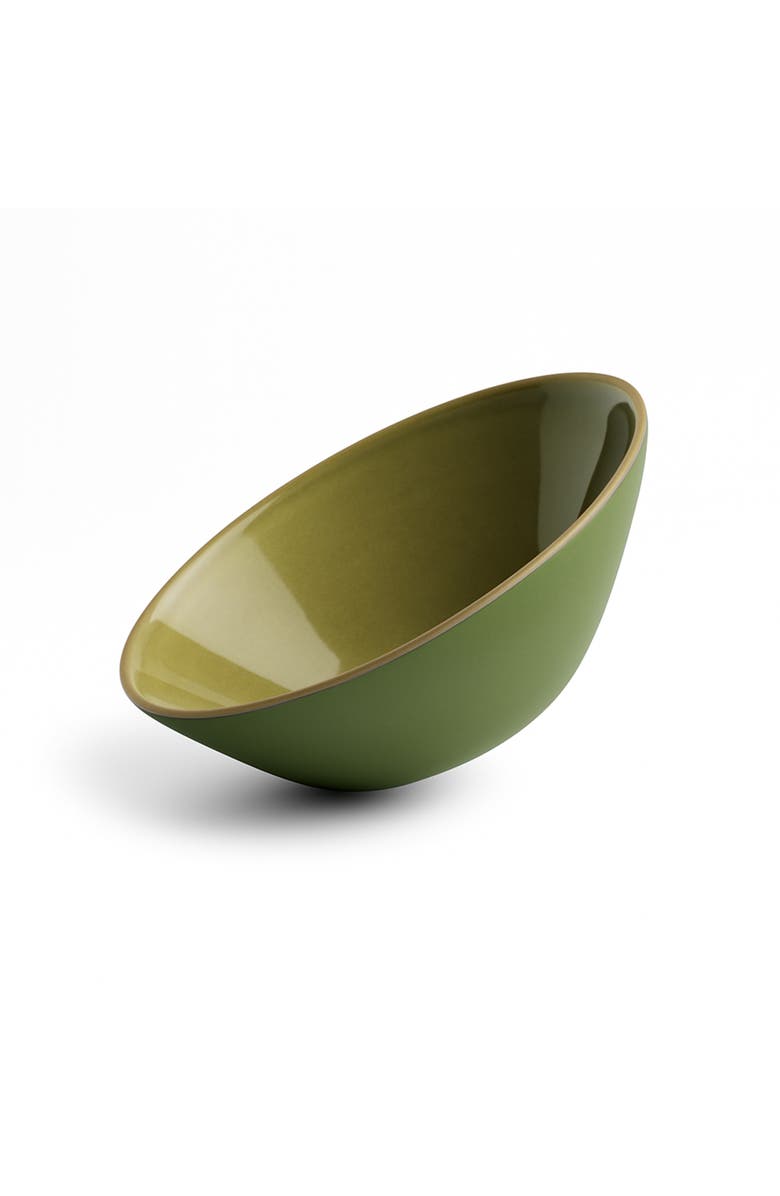 Gharyan Stoneware Dadasi Soup Plate, Set of 4, Alternate, color, Matte Green/ Shiny Green